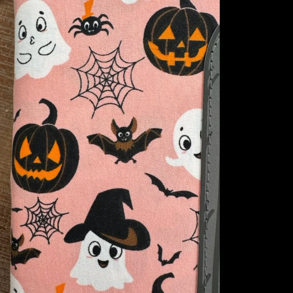 Spells And Potions Queen Size Pink Sheet Set Ghost Bat Pumpkin Web Halloween New